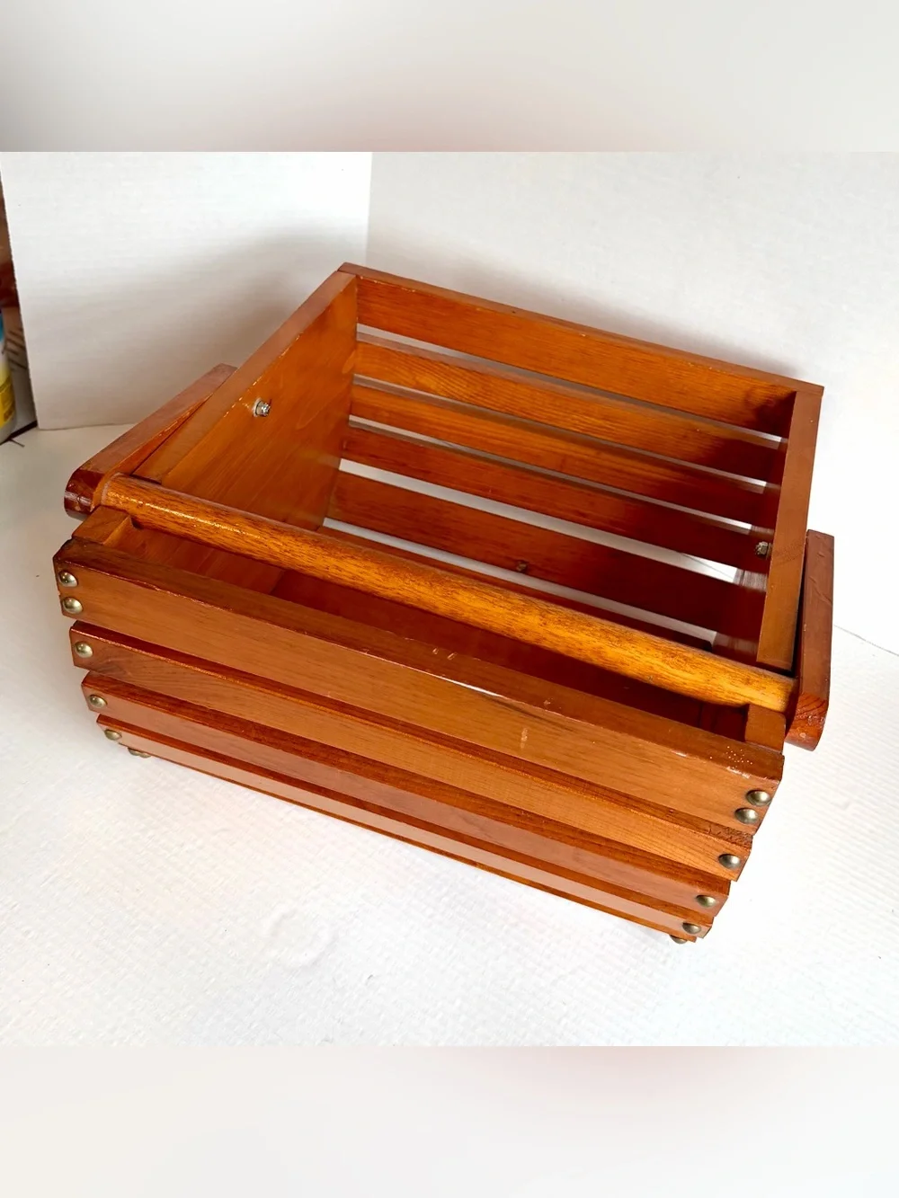 Vintage Wood Slat Clam Basket aka Clam Hod or Clam Kibben